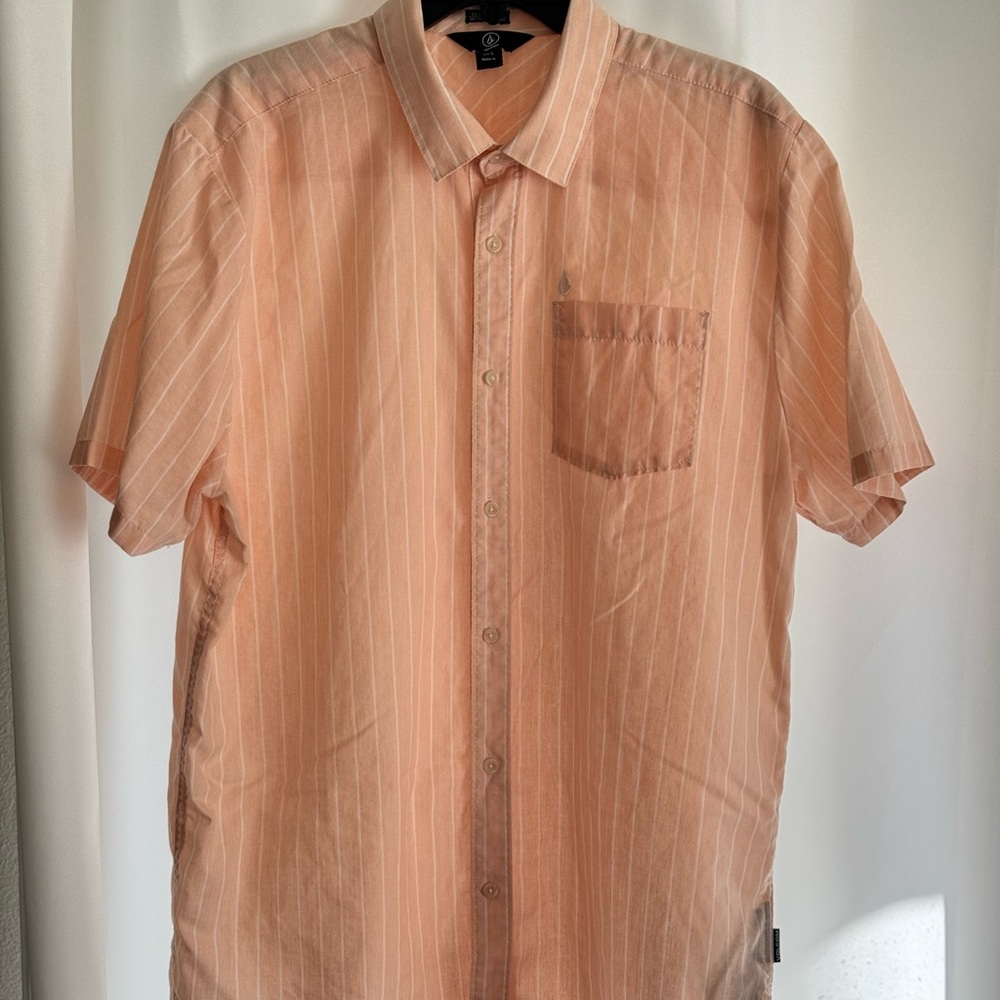 Men's Peach Striped Shirt Volcom